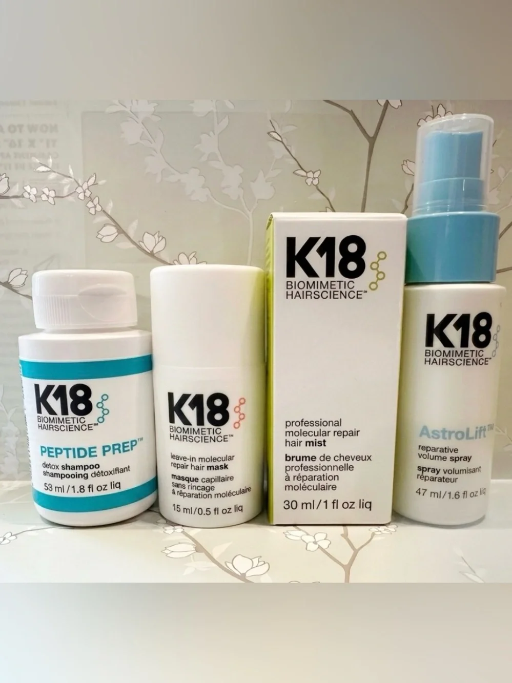 4-piece K18 Biomimetic Hairscience travel set $120.00 MSRP $120.00 ~See Below